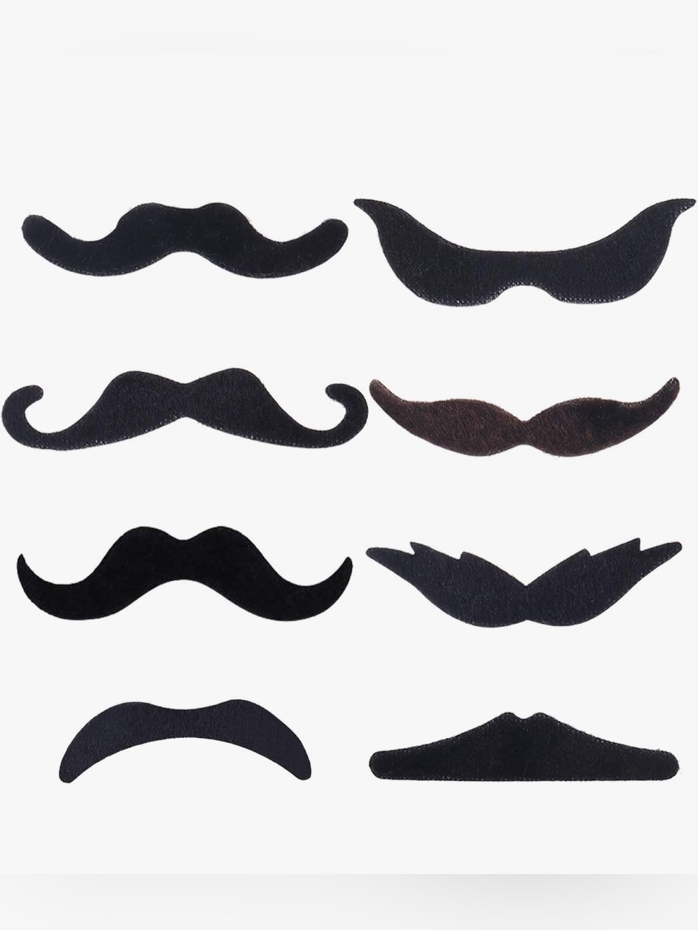 20 Fake Mustaches Self Adhesive Novelty Face Stickers Pirate Disguise Costume